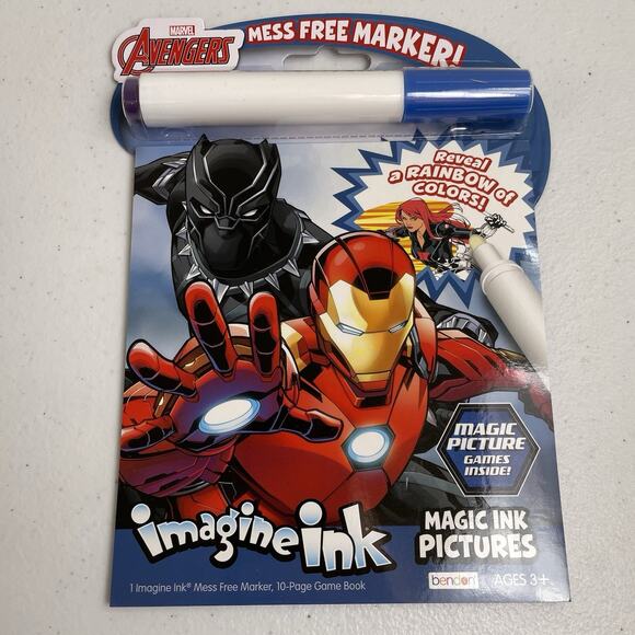 20 Marvel's The Avengers 10 Page Imagine Ink Picture Activity Book Mess Free - Picture 3 of 4